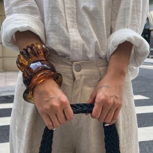 Barman Chunky Tortoise Resin Stackable Bangle Set Vintage Statement Bracelets