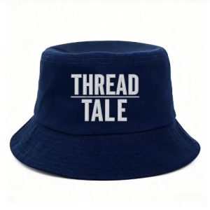 Barman Thread Tale Letter Embroidered Cotton Bucket Hat