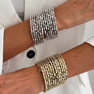 Barman Boho Multi‑Strand Beaded Wide Cuff Bracelet