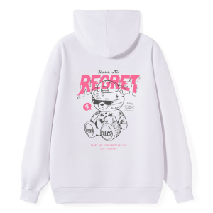 Barman Women’s Cartoon Bear Graphic Print Pullover Hoodie Casual Long Sleeve Sweatshirt