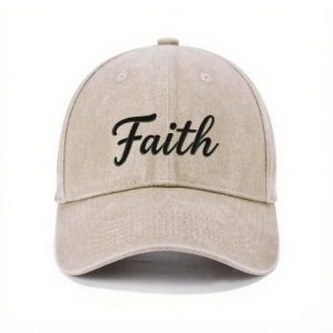 Barman Women Vintage Washed Baseball Cap Faith Letter Embroidered Adjustable Dad Hat