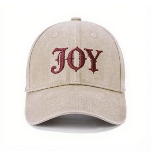 Barman Vintage Washed Cotton Baseball Cap JOY Embroidered Adjustable Dad Hat for Women