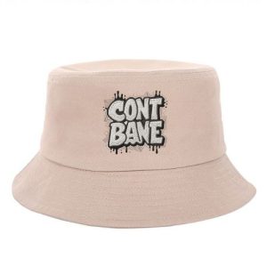 Barman Cont Bane Graffiti Letter Embroidered Cotton Bucket Hat