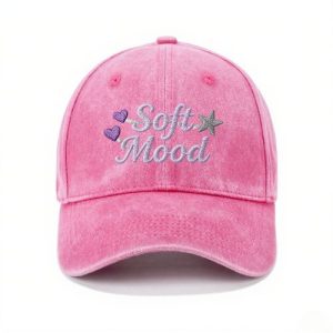 Women Vintage Barman Washed Baseball Cap Soft Mood Heart Star Embroidered Adjustable Dad Hat
