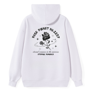 Barman Women's Rose Planet Graphic Pullover Hoodie Casual Long‑Sleeve Sweatshirt