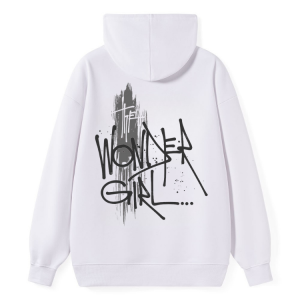 Barman Women’s Wonder Girl Graffiti Letter Print Pullover Hoodie Casual Sweatshirt