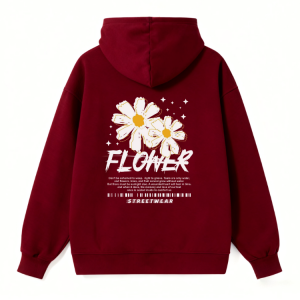 Barman Women’s Daisy Flower Graphic Print Pullover Hoodie Casual Long‑Sleeve Sweatshirt