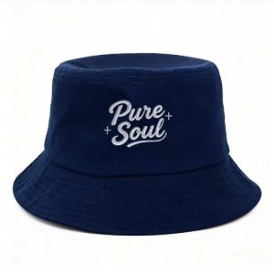 Barman Pure Soul Letter Embroidered Cotton Bucket Hat