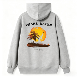 Barman Women's Vintage Tropical Sunset Palm Graphic Pullover Hoodie Sweatshirt