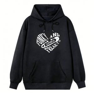 Barman Women's Funky Heart Letter Graphic Pullover Hoodie Sweatshirt