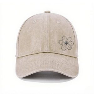 Barman Women Vintage Washed Baseball Cap Flower Embroidered Adjustable Dad Hat