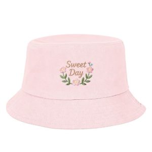 Barman Sweet Day Floral Embroidered Cotton Bucket Hat