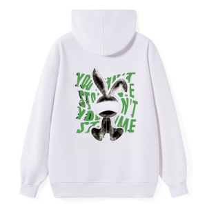 Barman Women's Graphic Rabbit Print Hoodie Casual Long Sleeve Pullover Hooded Sweatshirt