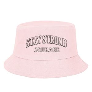 Barman Stay Strong Courage Letter Embroidered Cotton Bucket Hat