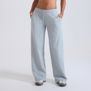 Barman Women's Drawstring Waist Wide‑Leg Sweatpants with Side Pockets
