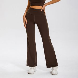 Barman Women's High Waist Stretch Flared Pants for Daily Workout