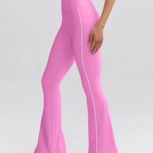 Barman Women's Side Stripe Flared Yoga Pants High Waist Stretch Workout Leggings
